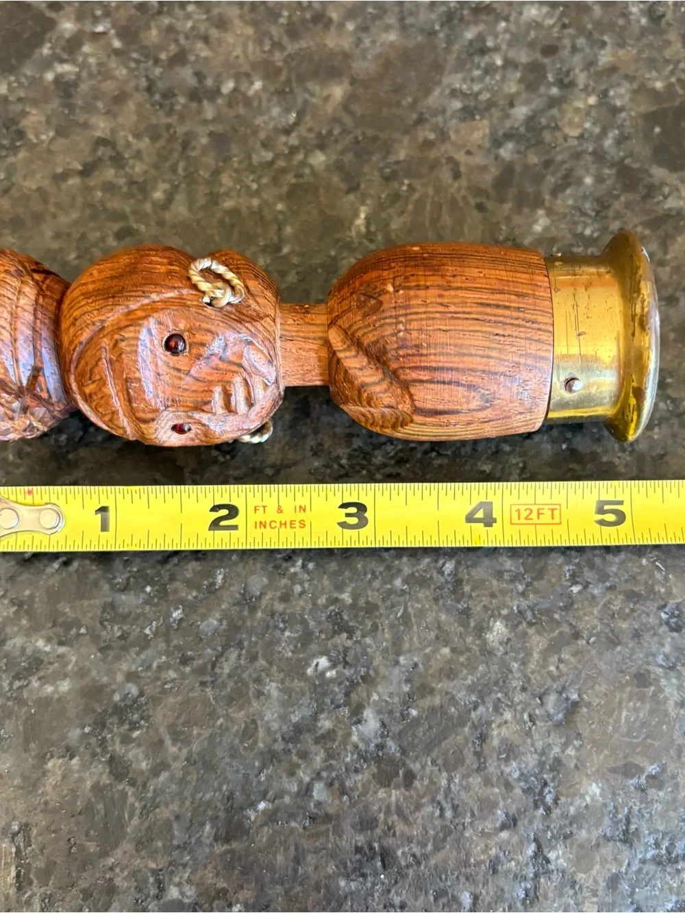 Vintage Island Girl Wooden Bottle Opener Red Glass Eyes